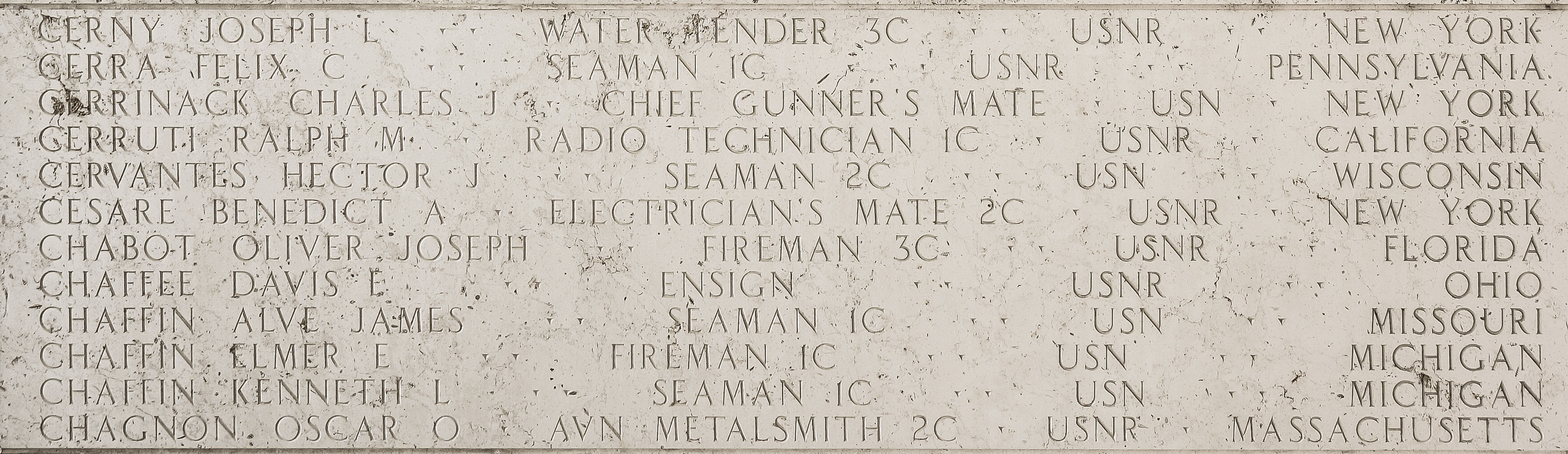 Ralph M. Cerruti, Radio Technician First Class